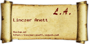 Linczer Anett névjegykártya